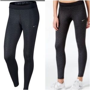 NWOT Nike Dri-Fit Womens Print Run Fast Live Fearless Leggings Black Gray Medium